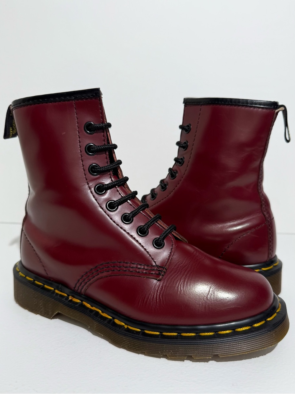 Dr. Martens 1460 Vintage Made In England Oxblood Red Leather Boots UK 3
